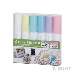 Pilot Pintor Markör Kalem M Uç 6'lı Set Pastel Renkler - Pilot