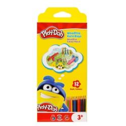 Play-Doh Kuru Boya Woodfree Altıgen 12 Li PLAY-KU029 - Play-Doh