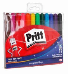 Pritt Keçeli Boya Kalemi Jumbo Yuvarlak Uç 12 Renk - Pritt