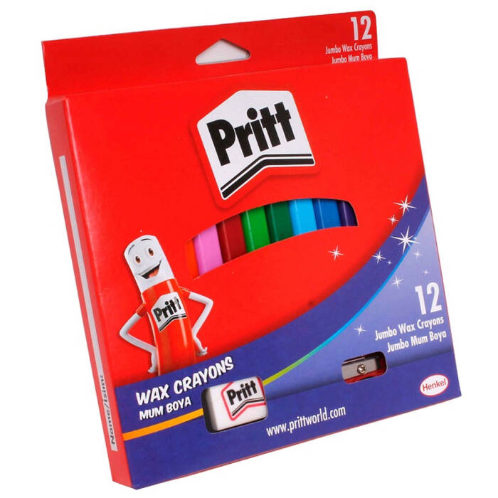 Pritt Mum Boya Jumbo Silinebilir Üçgen 12 Lİ 1655739 - 1