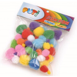 Puti Pom Pom Karışık 10mm-20mm-30mm - Puti