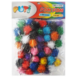 Puti Pom Pom Karışık Metalik 10mm-20mm-30mm - Puti