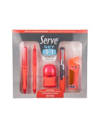 Serve Kırtasiye Seti 0.7 MM Kırmızı 5 Li - Serve