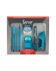 Serve Kırtasıye Setı 0.7 MM Mavi 5 Lı - Serve