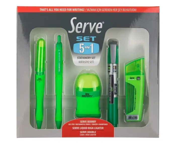 Serve Kırtasiye Setı 0.7 MM Yesıl 5 Li - 1