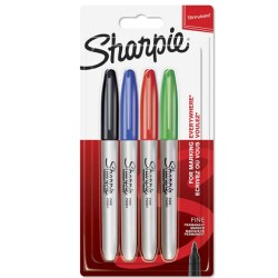 Sharpie Markör Permanent Fine 4 Lü Standart Renk 1985858 - Sharpie