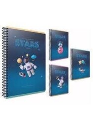 Stars Spiralli Karton Kapak Defter A4 80 Yaprak Kareli (Adet) - Gıpta