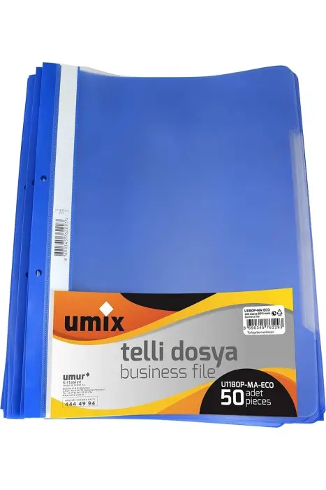 Umix Telli Dosya A4 50 Lı Mavi - 1