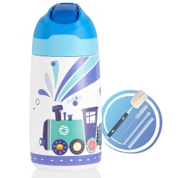 Vagonlife VGN2055 Mavi Tren 350 Ml Pipetli Çelik Termos Matara - 2