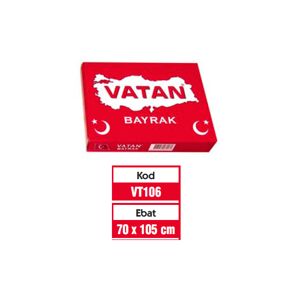 Vatan Bez Bayrak Türk %100 Polyester 70x105 - 1